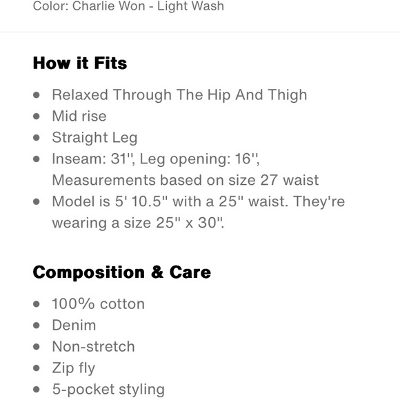 NWT LEVI'S Low Pro Straight Jeans Charlie Won - Light Wash - Picture 13 of 13